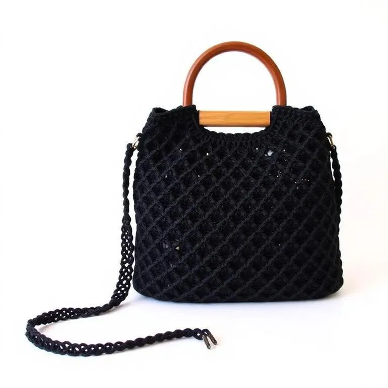 Bolso de crochet elegante hecho a mano